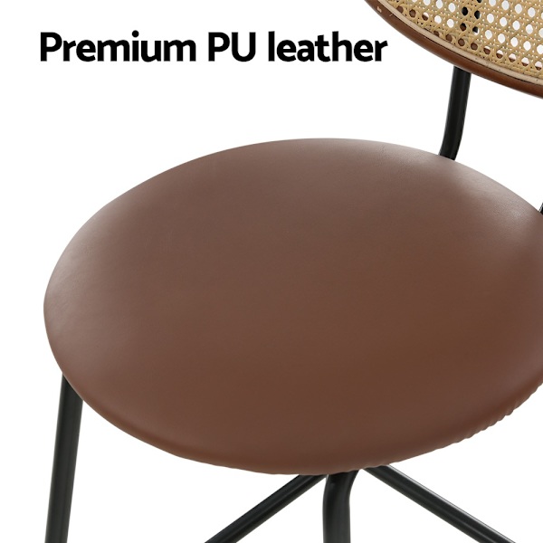 2x Bar Stools PU Leather Stools Brown62863377737345111