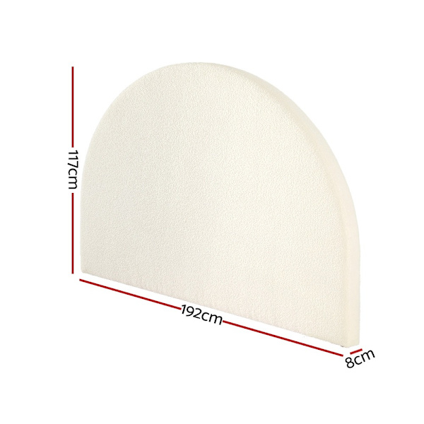Bed Head Headboard Bed Frame King Boucle - GREI White62863838311041111