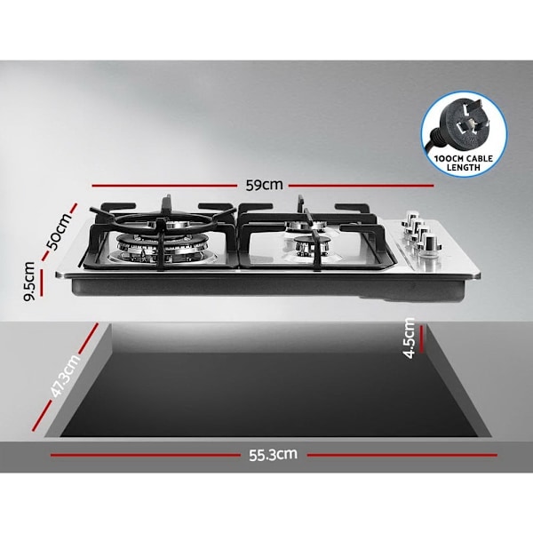 Gas Cooktop 60cm Stove Hob Silvir63019080288515112