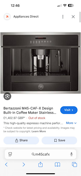 Bertazzoni M45-CAF-X  Built-in Coffee Maker unused RRP $2500 sell $850630129137413141123