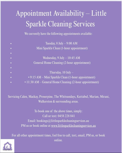 ???? Little Sparkle Cleaning Services – Book Now for July 2025! ????62863843051651114