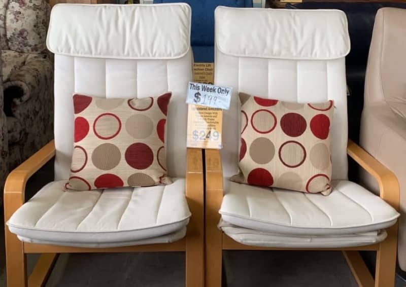 pair of upholstered armchairs