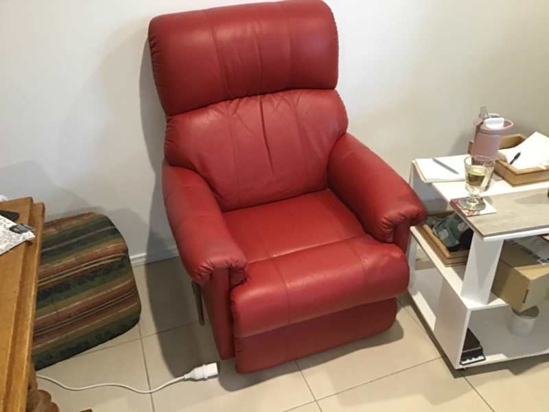 red leather recliner armchair