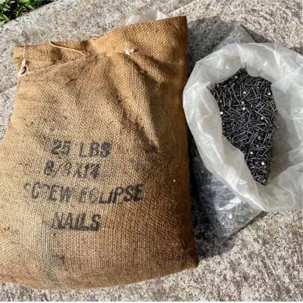 Vintage hessian bag full of screw eclipse nails Size  8/8 x1463440251249154110