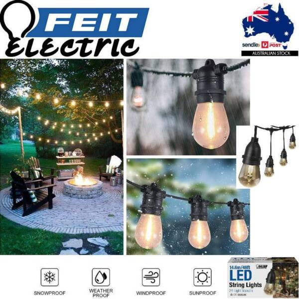 Feit solar on sale string lights