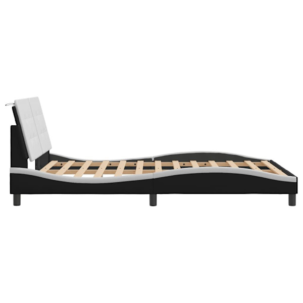 Bed Frame without Mattress Black and White 137x190 cm Faux Leather62866849474690112