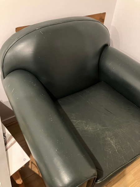 Dark green leather single sofa armchair62929669474947112