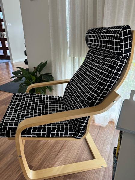 IKEA POÄNG Chair & Footrest – Great Condition62864722558210111