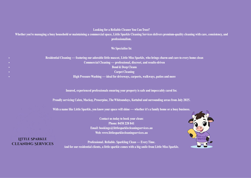 ???? Little Sparkle Cleaning Services – Book Now for July 2025! ????62863843051651111