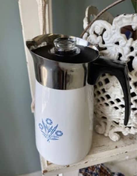 Corningware, Kitchen, Vintage Corning Ware Blue Cornflower Cup Stovetop  Pot Percolator P149