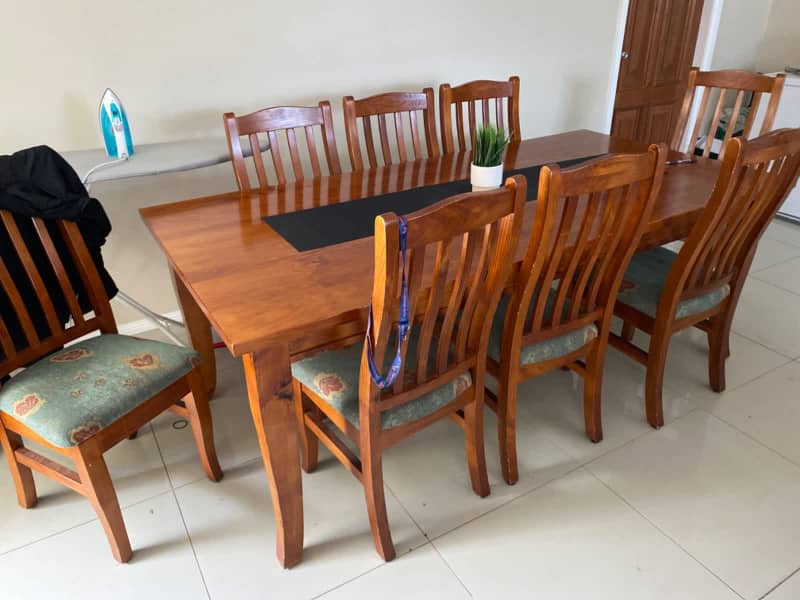 used dining table with 8 chairs