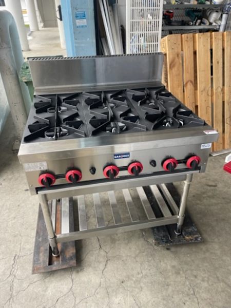 New Commercial 6 Burner Cooktop on Stand Shop Cafe Restaurant Warranty63443663043841110