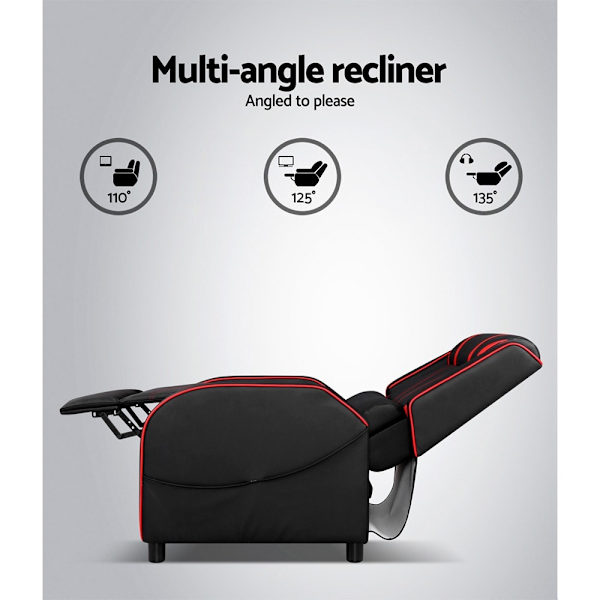 Recliner Chair Gaming Chair Leather Black Serik62863382504450114