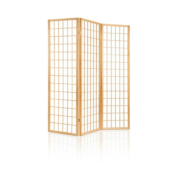 3 Panel Room Divider Screen 131x179cm Natural62863406012547111