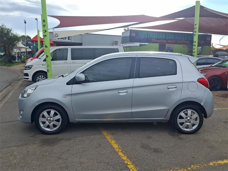 2013 Mitsubishi Mirage LA MY14 ES Silver, Chrome 1 Speed Constant Variable Hatchback62882729391106113