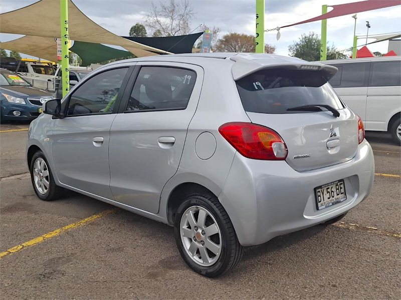 2013 Mitsubishi Mirage LA MY14 ES Silver, Chrome 1 Speed Constant Variable Hatchback62882729391106114