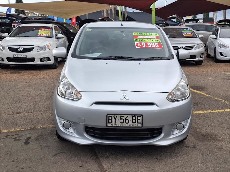 2013 Mitsubishi Mirage LA MY14 ES Silver, Chrome 1 Speed Constant Variable Hatchback62882729391106111