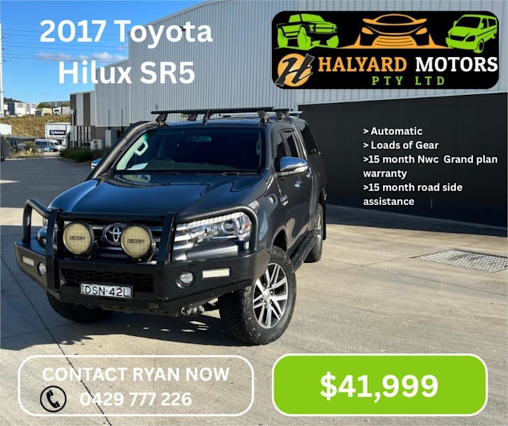 2017 Toyota Hilux GUN126R MY17 SR5 (4x4) Grey 6 Speed Automatic Dual Cab Utility628827360204811120