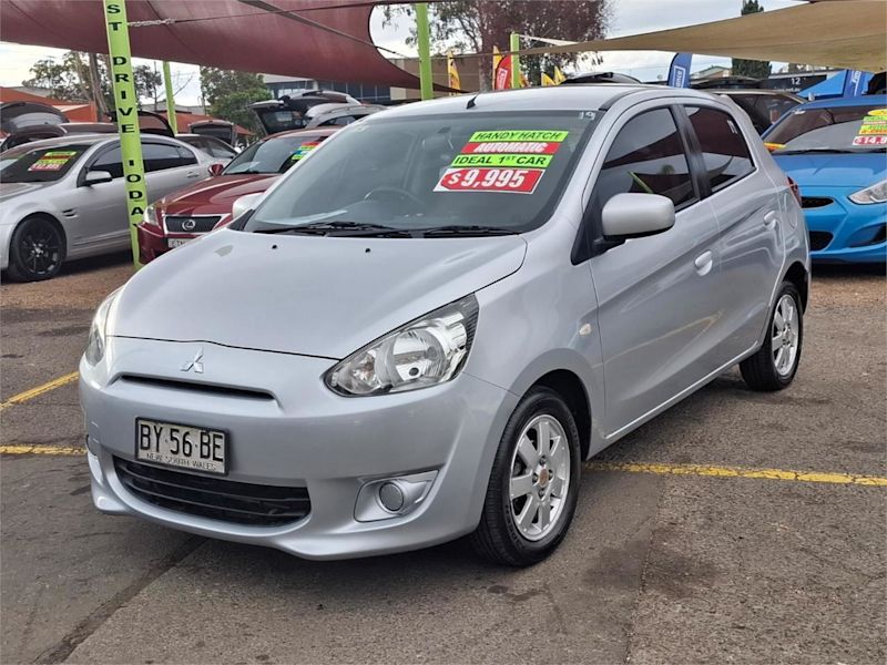 2013 Mitsubishi Mirage LA MY14 ES Silver, Chrome 1 Speed Constant Variable Hatchback62882729391106112