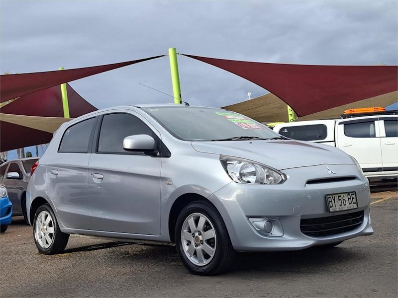 2013 Mitsubishi Mirage LA MY14 ES Silver, Chrome 1 Speed Constant Variable Hatchback628827293911061114
