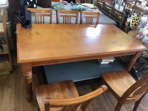 Wooden Dining table with six chairs with good quality