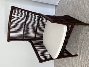 Dark Wood Wicker Chair