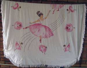 vintage ballerina single bedspread chenille candlewick