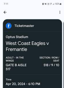Eagles Dockers Football Tickets