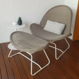 Gloster Designer outdoor Lounge Chair with Footstool From Cosh Living