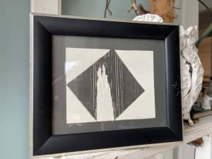 1974* James GUITET Etching on paper Wall Art* Abstract/ Black & White