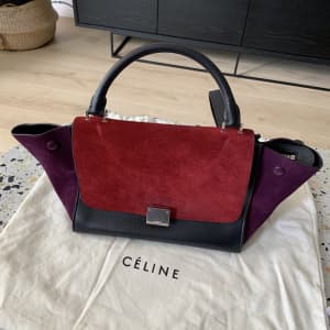 Céline Red Tri-Colour Trapeze Bag