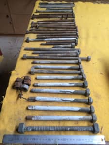 BOLTS - 35 long ones in a variety of lengths and diameters