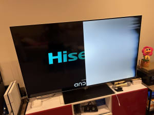Hisense 65 inch TV for sale, broken condition