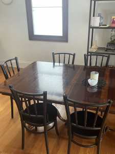 French style Dining Chairs x 5 in Black Wood