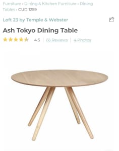 Dining Table only Round timber