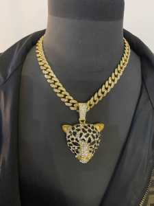 Necklace -blinged out panther