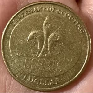 2008 $1 Rare Centenary of Scouting coins