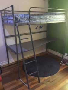 Ikea SVARTA loft bed with desk in good condition