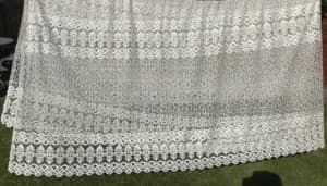 Vintage Huge 5m Embroidered Polyester Lace Curtain $90 each