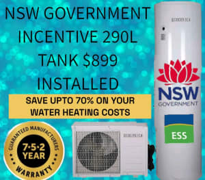 $899* Hot Water System 290L Installed🚿👨‍🔧
