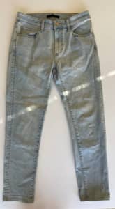 Uniqlo Mens Light Blue Jeans Skinny Tapered Ultra Stretch Size 29W