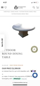 Outdoor round dining table