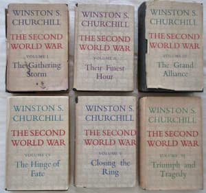CHURCHILL: THE SECOND WORLD WAR 6 VOLUME SET INCL. THREE 1ST EDITIONS