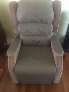 Leather and suede electric recliner chair supreme comfort