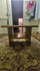 Retro square wooden corner table