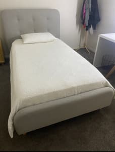 King Single fabric bed only NO MATTRESS!!