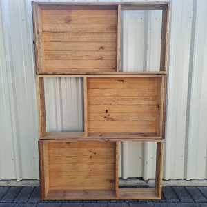 Vintage Wooden Stackable Boxes Crate Pallet Drawers Cabinet Shelves