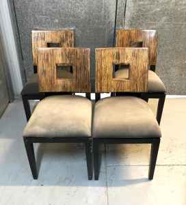 4 Keyhole Back 1970s Vintage Chairs