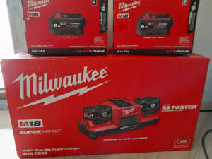 Brand new milwaukee supercharger and forge batterys combo 
