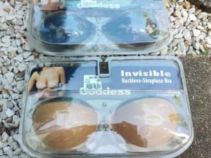 New Goddess invisible backless bras black and cream $12 - 2 x packs